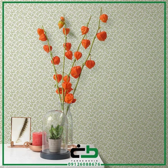 کاغذ ديواري راش تکستايل طرح leaf-pattern