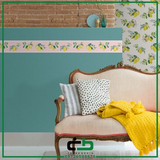 کاغذ ديواري راش تکستايل طرح lemon-borders