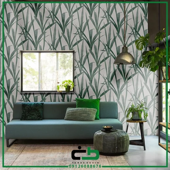کاغذ ديواري راش طرح green-leaves - Image 3