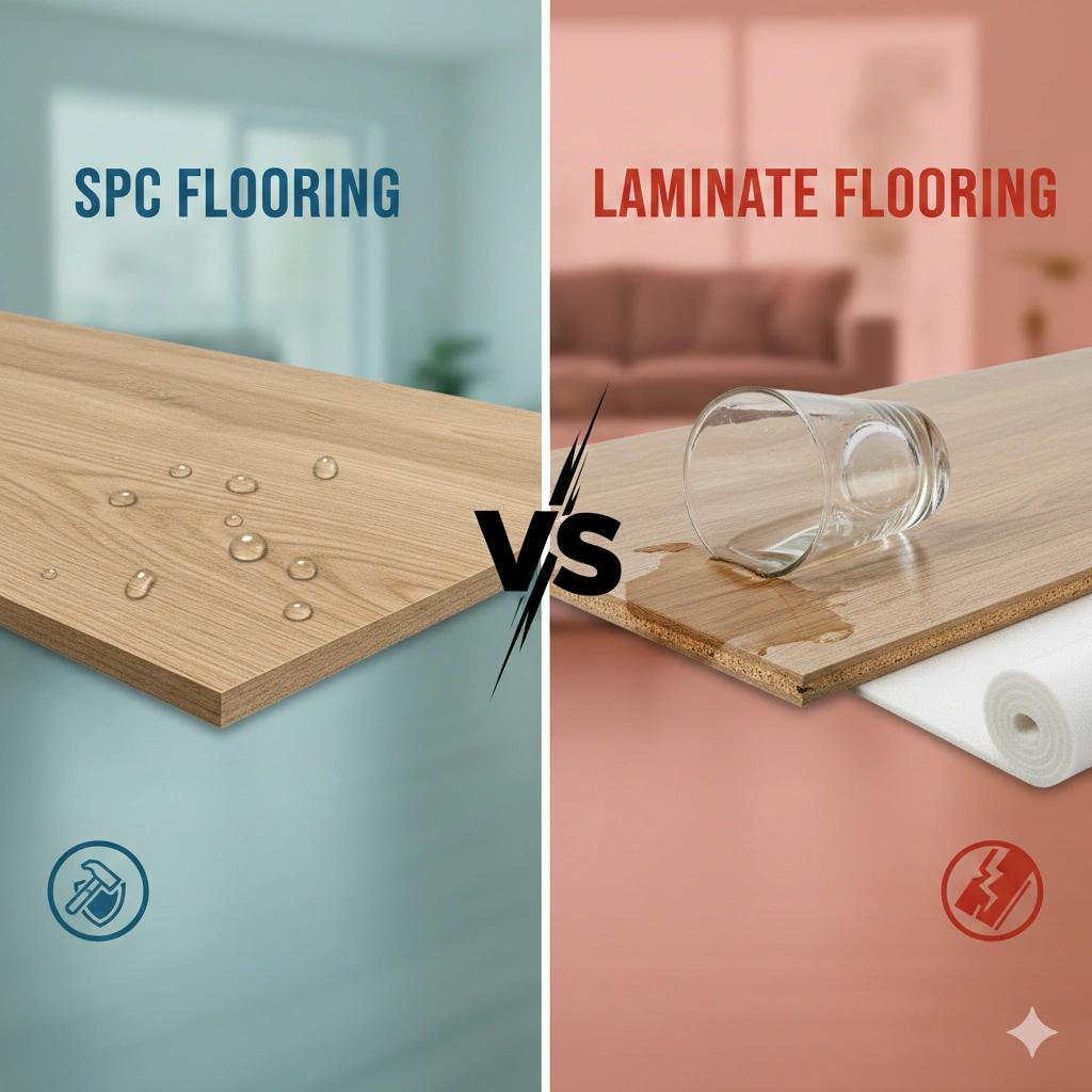 مقایسه مقاومت در برابر آب بین SPC، لمینت و پارکت