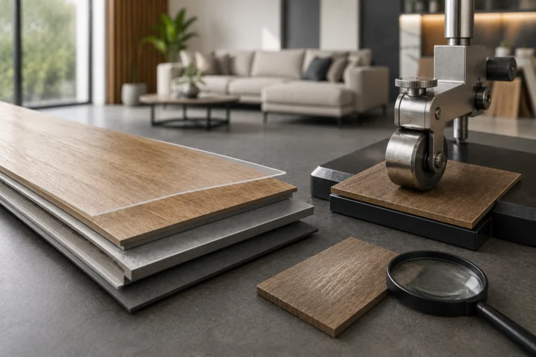 راهنمای کلاس سایش کفپوش SPC و مقایسه Wear Layer و AC Rating برای انتخاب کفپوش مقاوم و بادوام