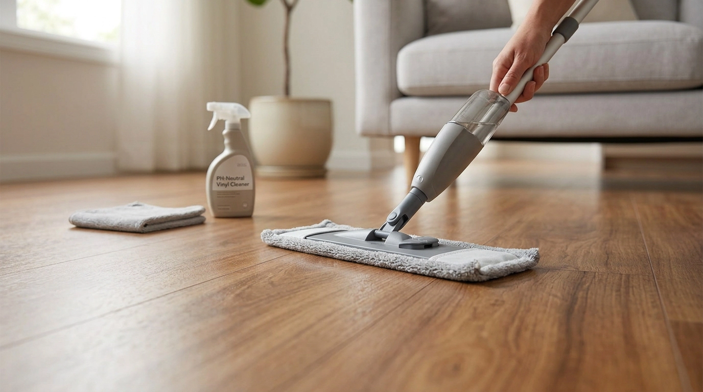 نحوه صحیح طی کشیدن و تمیز کردن کفپوش پارکت لمینت PVC