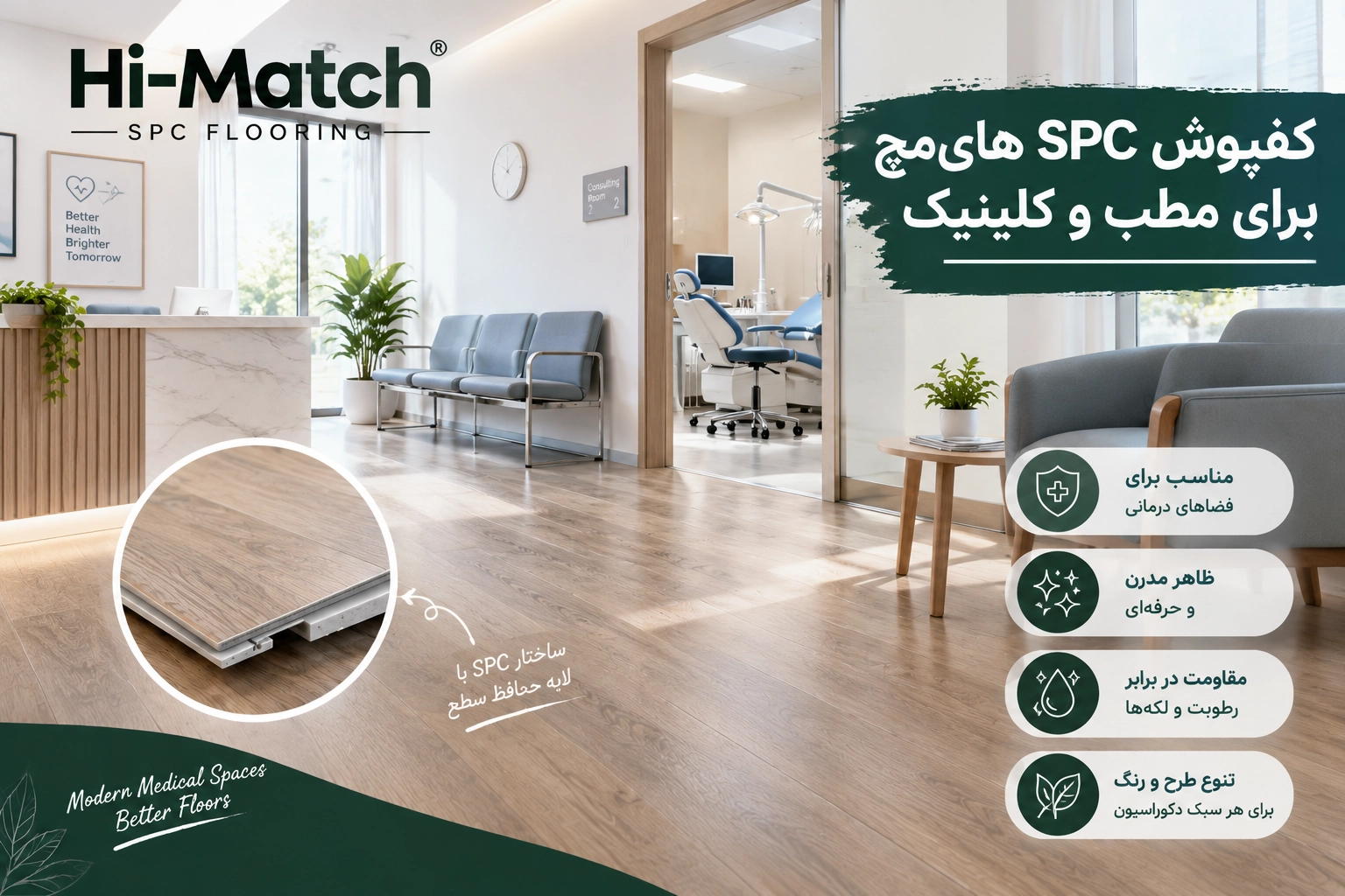 کفپوش SPC هایمچ برای مطب و کلینیک