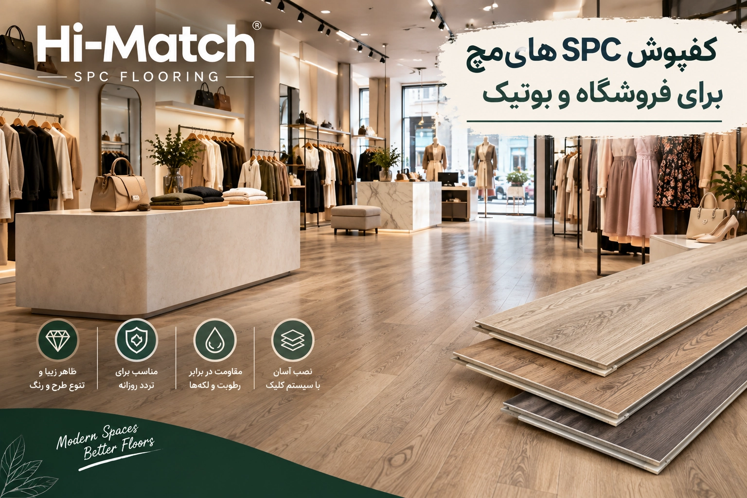 کفپوش SPC هایمچ برای فروشگاه و بوتیک
