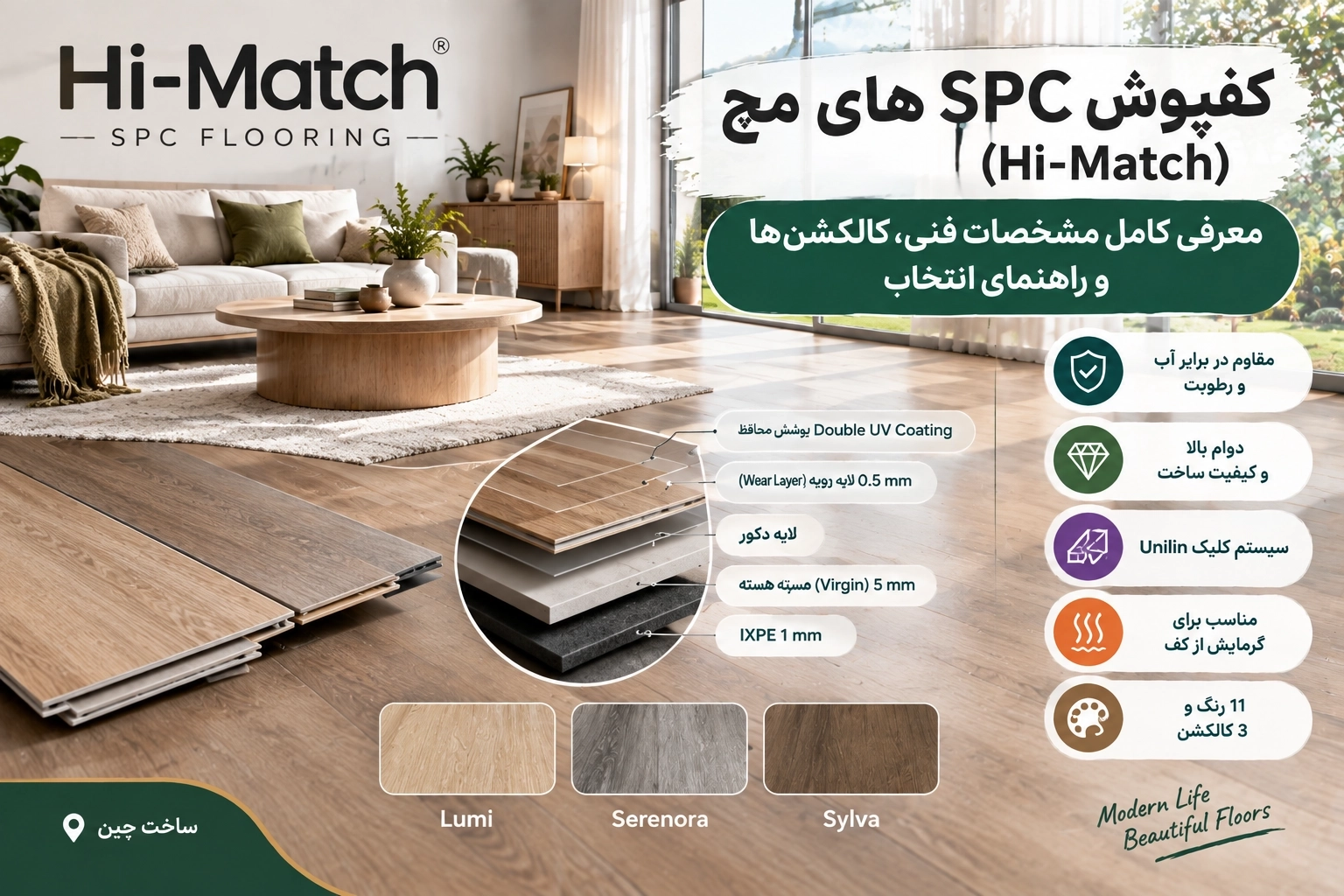 کفپوش SPC Hi-Match (های‌مچ) در دکوراسیون داخلی